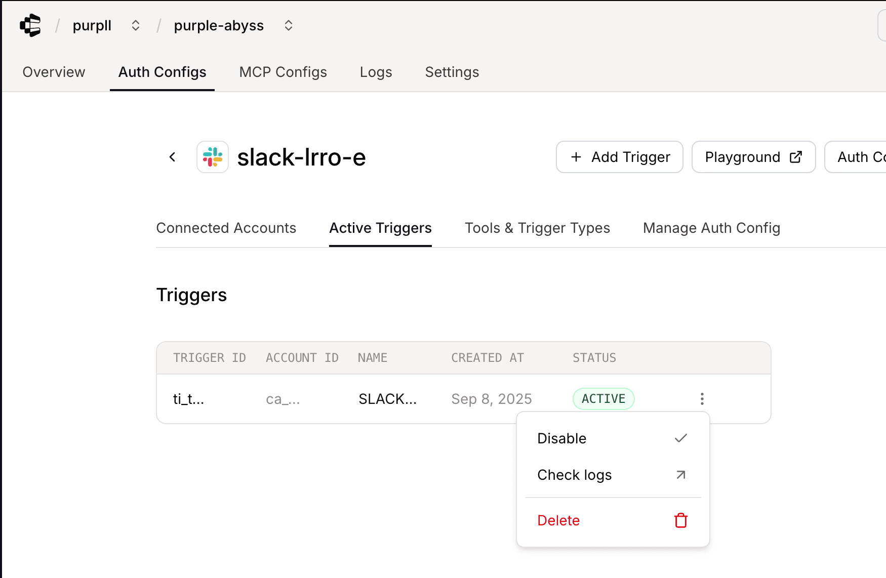 Enable/disable triggers